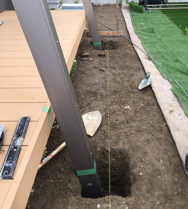 浦安市　戸建て住宅　テラス取付　施工工事