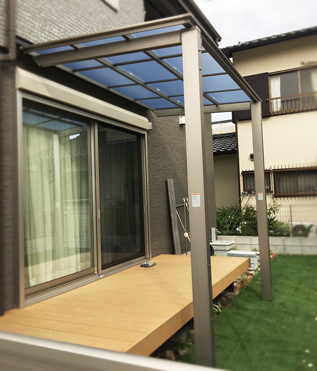 浦安市　戸建て住宅　テラス取付　施工工事